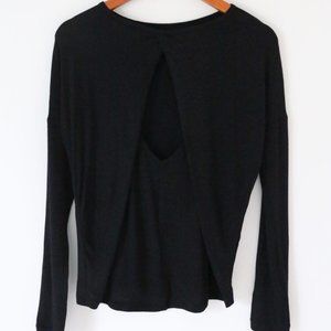 Long sleeve black yoga top
